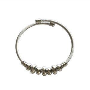 Beaded Cable Bracelet - Silver
